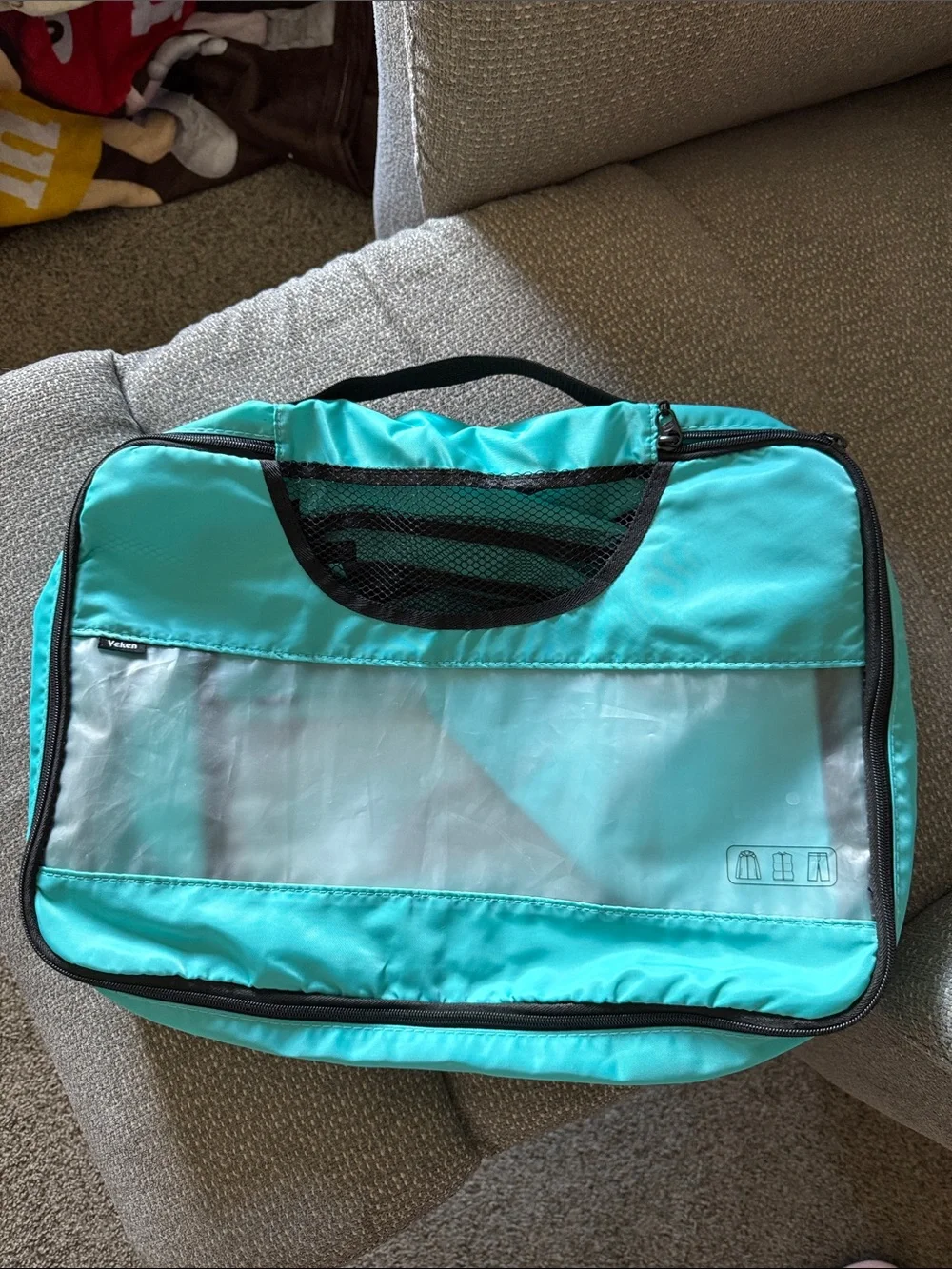 Turquoise Garment Storage Bag with Clear Front - Lightweight Organizer